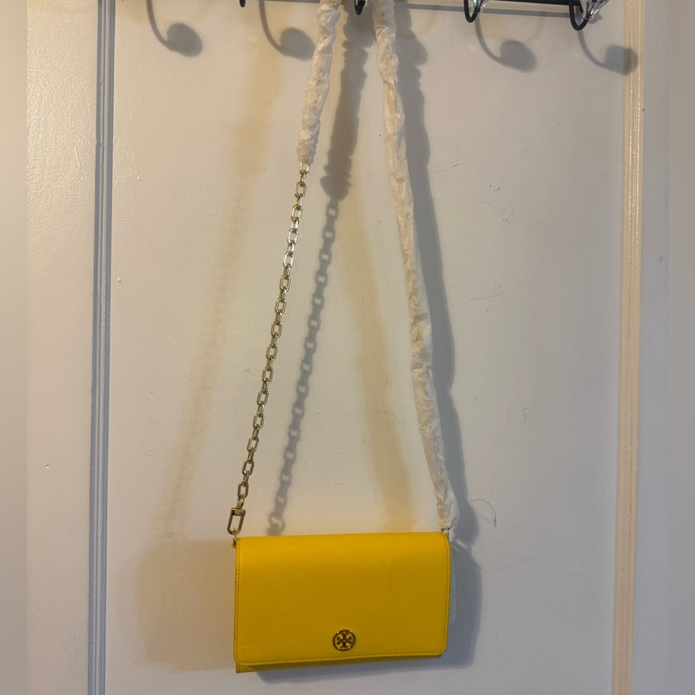 Tory Burch Robinson Yellow Crossbody Bag